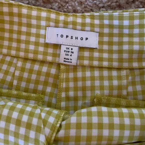 Topshop Adjustable Lime Green and White Gingham Two Piece Size 2/4 with Pockets - Picture 5 of 9